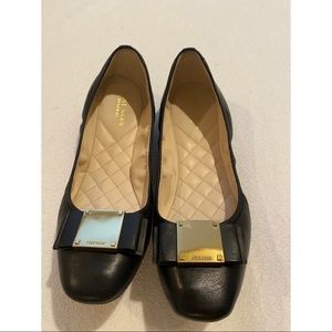 Like new! Cole Haan Black Flats w/Gold Bow